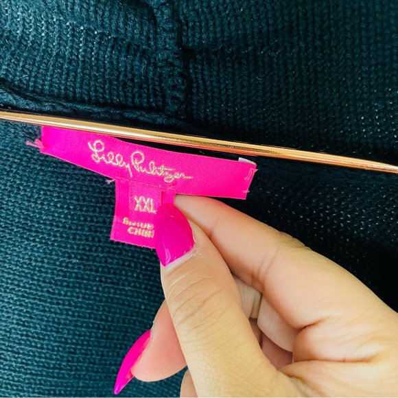 NWOT Lilly Pulitzer Tatum Fringed Black Cardigan XXL - Picture 8 of 8